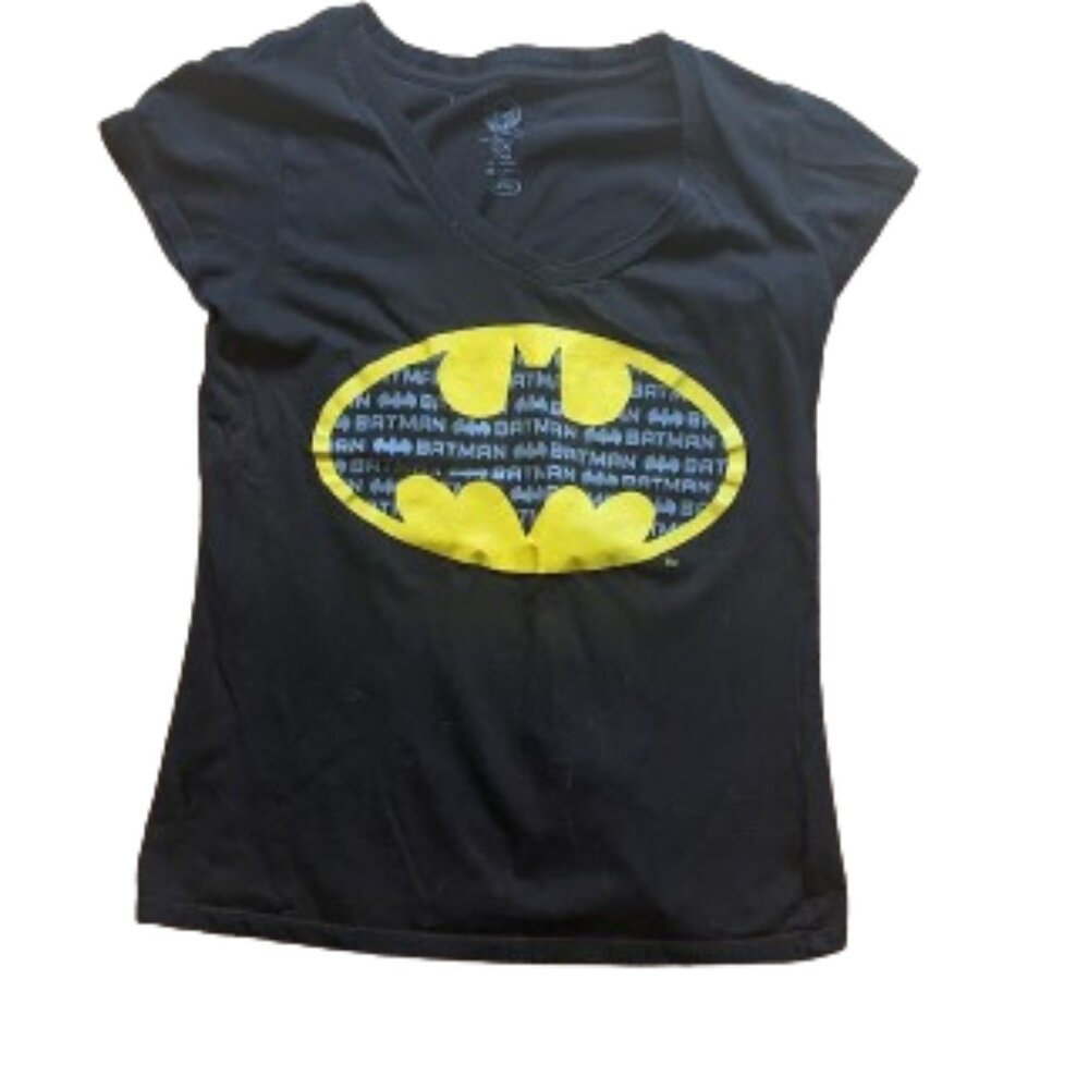 Black and Yellow DC COMICS BATMAN T-Shirt Tee Fits Size Small